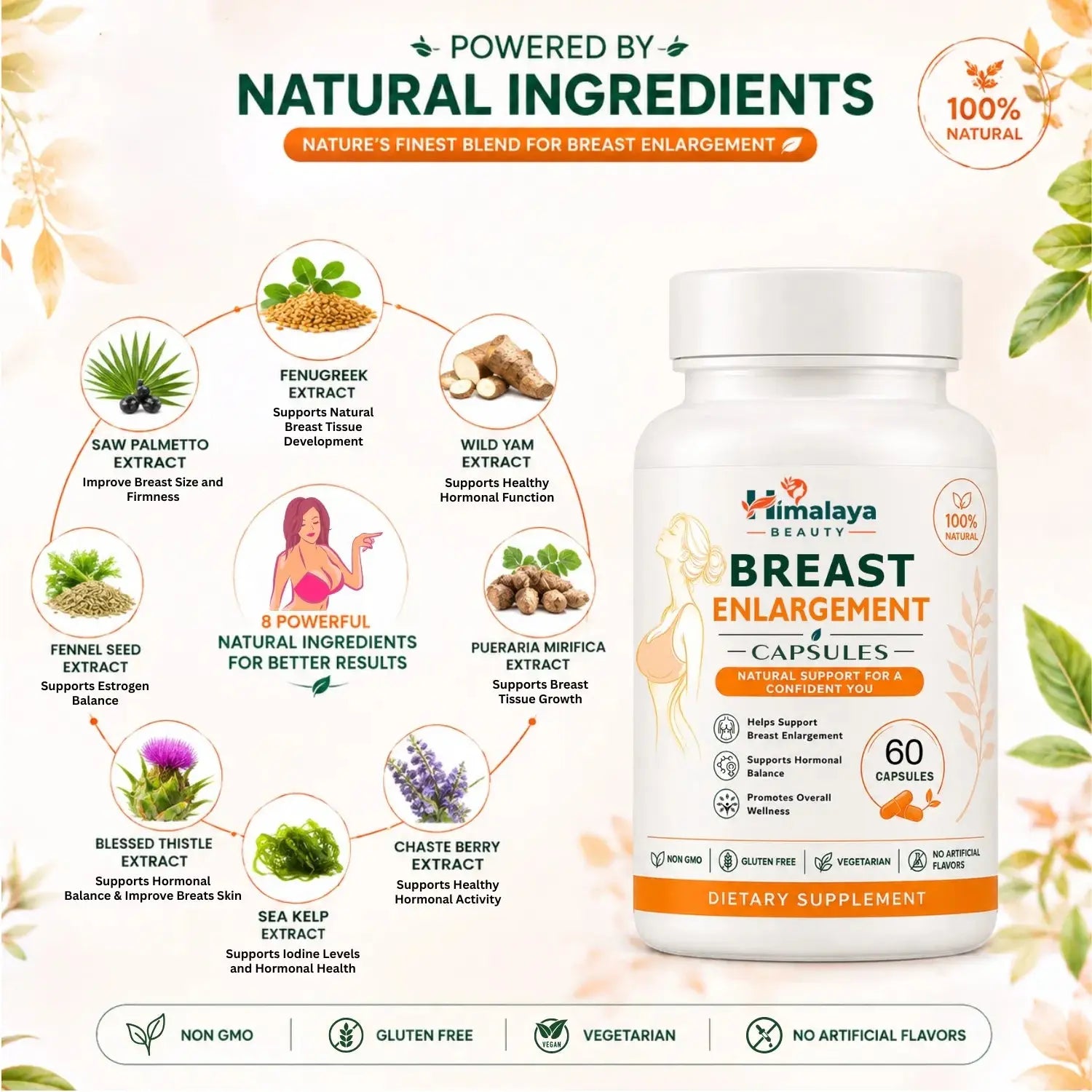 Himalaya Beauty Breast Enlargement Capsules - 60 Caps Himalaya Beauty