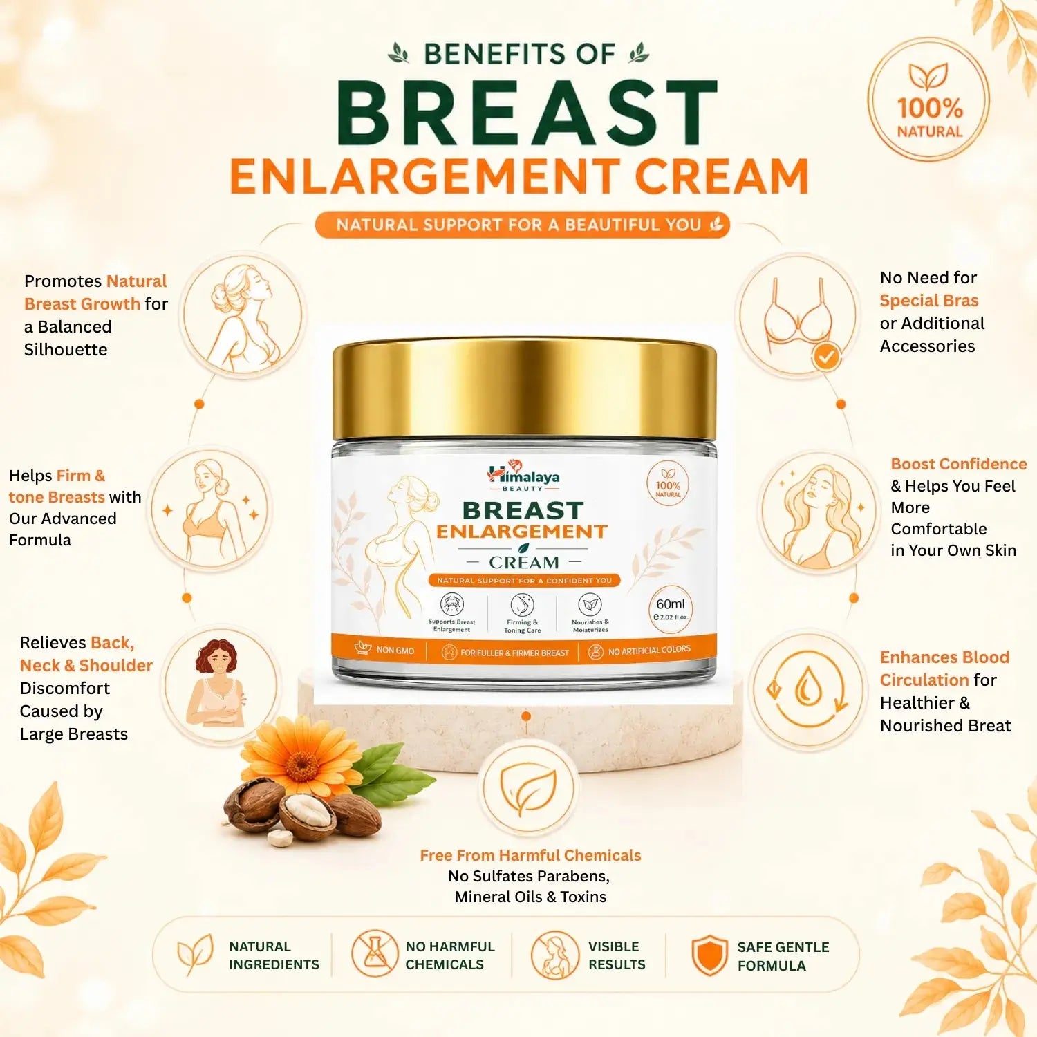 Himalaya Beauty Breast Enlargement Cream - 60ml Himalaya Beauty