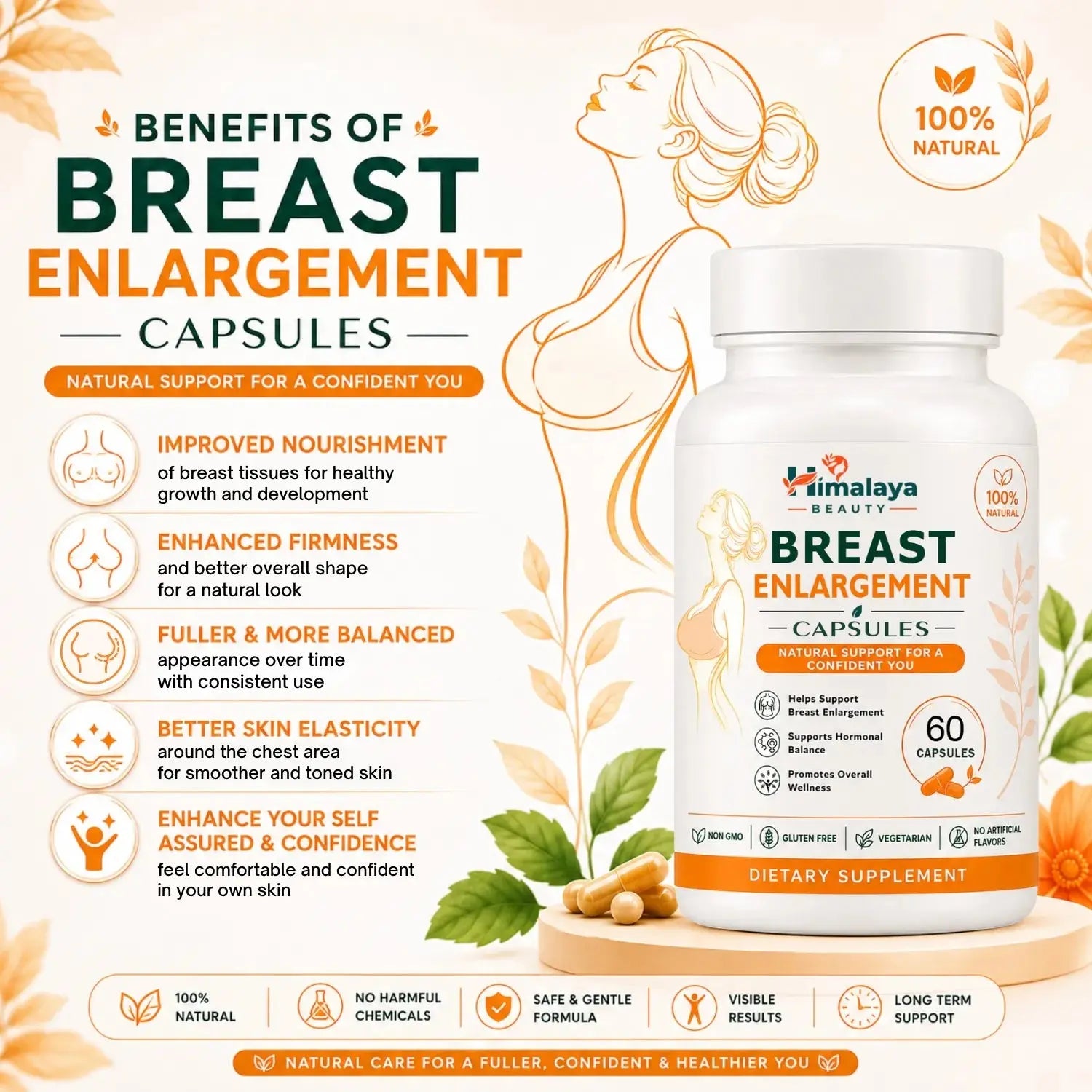 Himalaya Beauty Breast Enlargement Capsules - 60 Caps Himalaya Beauty