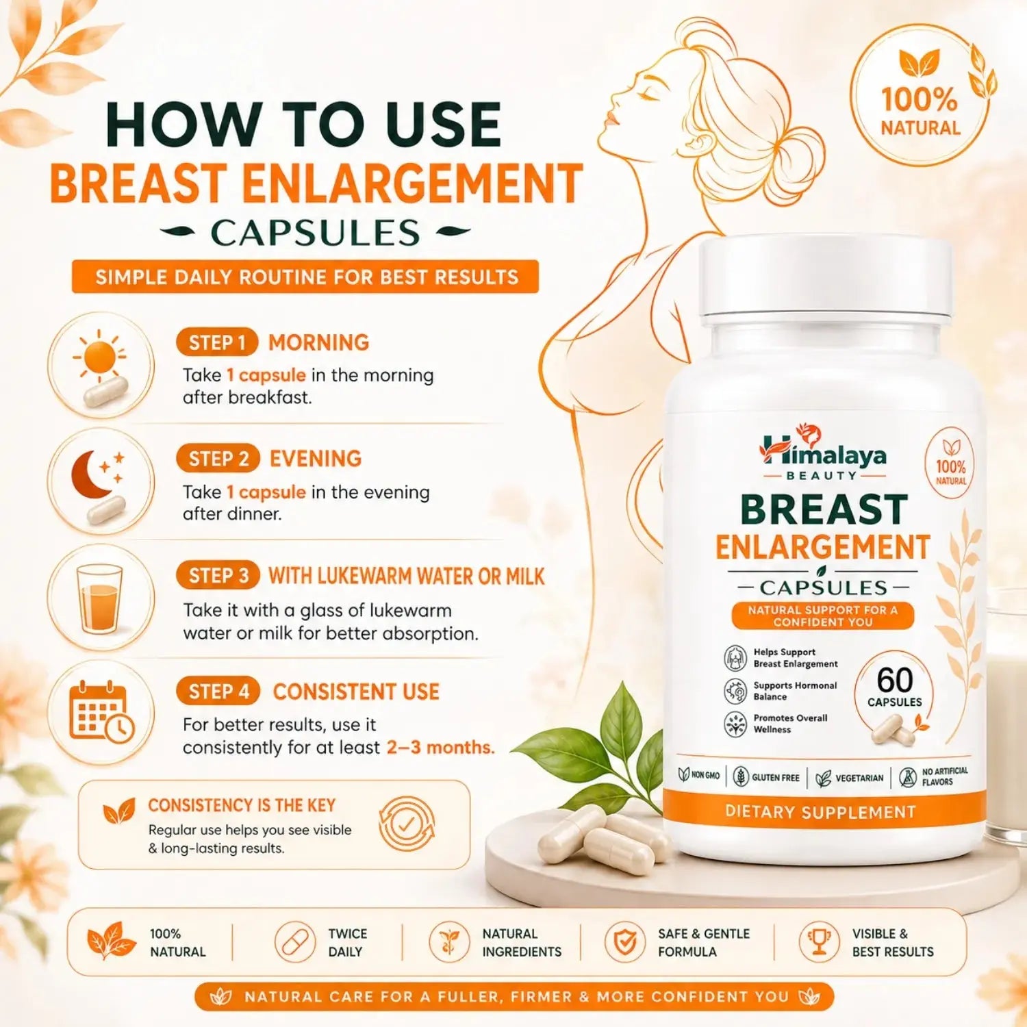 Himalaya Beauty Breast Enlargement Capsules - 60 Caps Himalaya Beauty