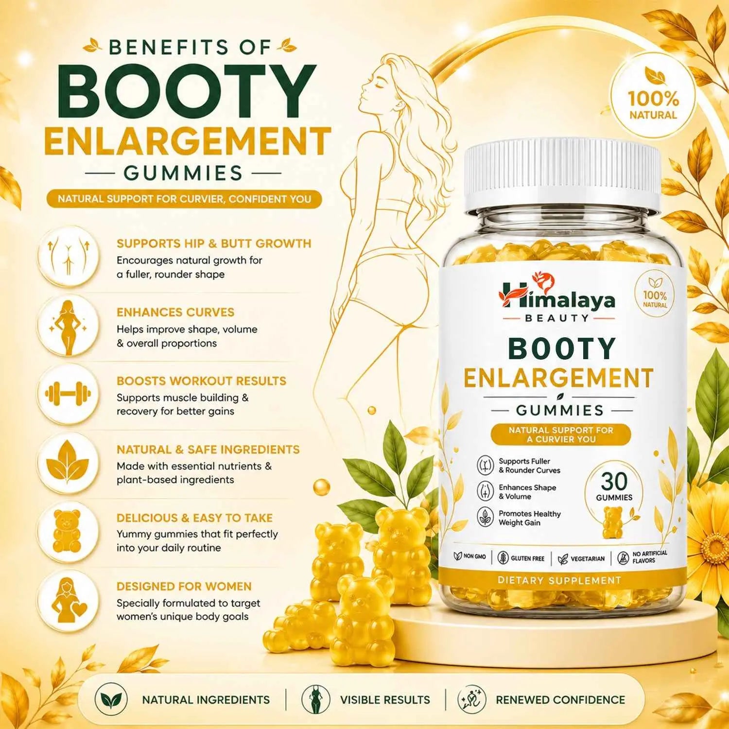 Himalaya Beauty Booty Enlargement Gummies – 30 Natural Gummies