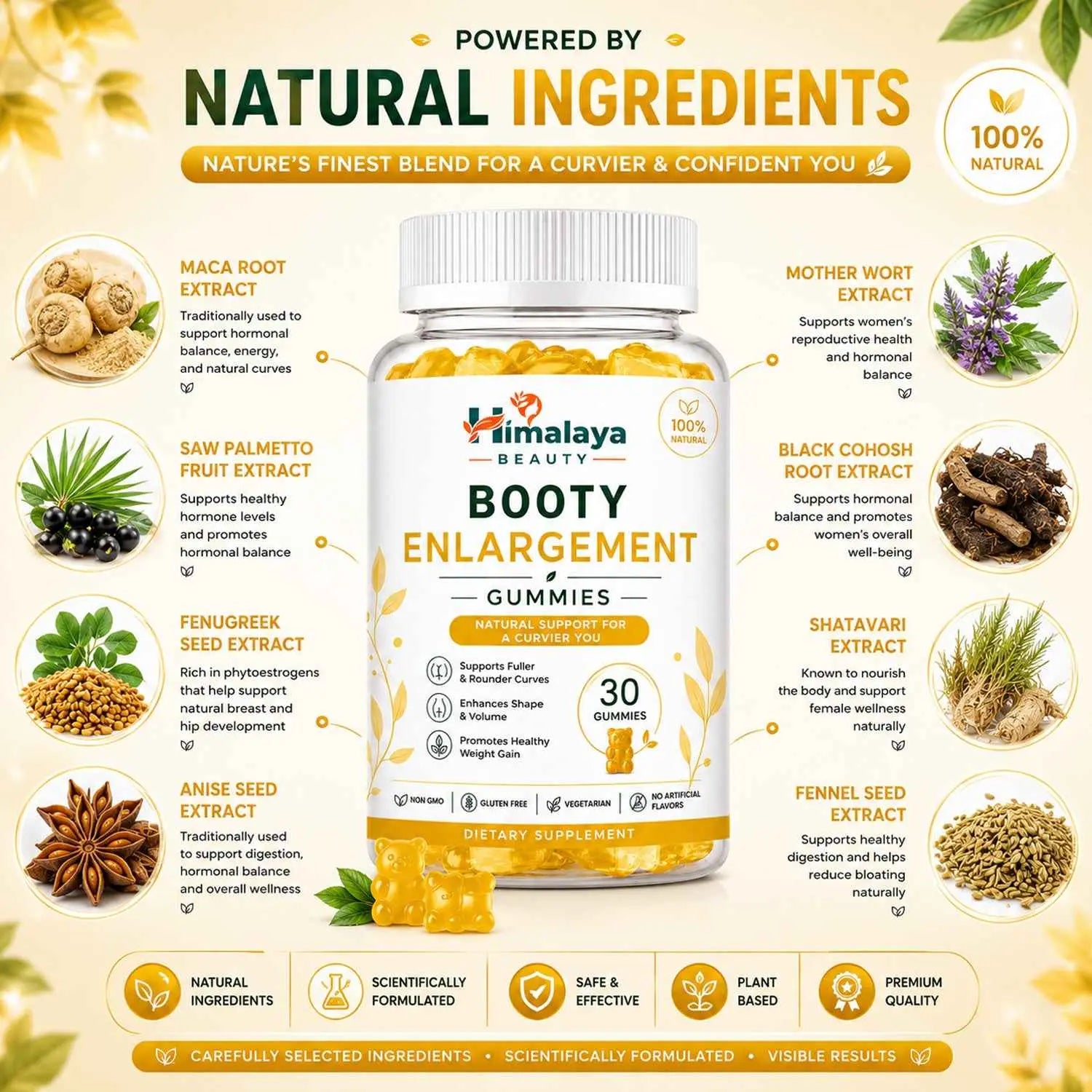 Himalaya Beauty Booty Enlargement Gummies – 30 Natural Gummies